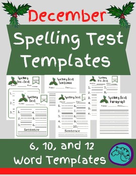 Unbridled Dreams Spelling Test Bundle December