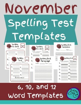Unbridled Dreams Spelling Test Bundle November