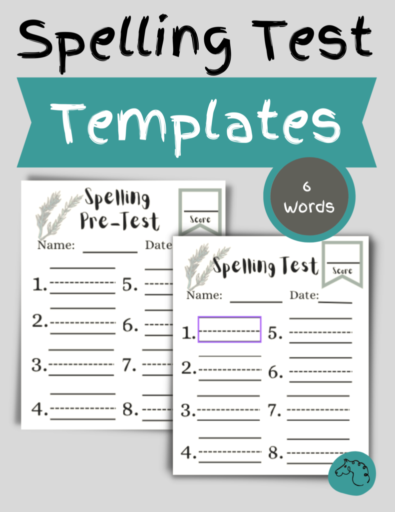 Unbridled Dreams Spelling Test Template 6 Words